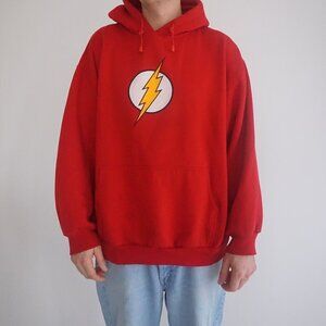 Vintage '90s Changes The Flash Rare Cotton Hoodie Red Sweatshirt XL
